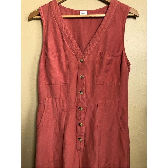 a new day women linen blend jumpsuit size small - Picture 4 of 13